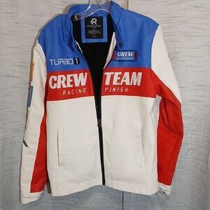 Refinery Republic Racing Style Moto Men's Jacket - Red/Blue/White Sz S
